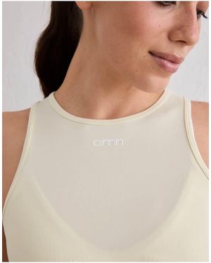 Aim'n Camiseta Básica Sin Mangas De Tejido Suave-Amarillo - Neutro