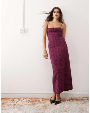 Motel Darsih Paisley Lace Maxi Cami Dress - Pink