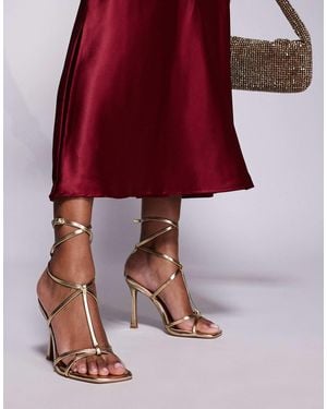 ASOS Wide Fit Nobel Caged High Heeled Sandals - Red