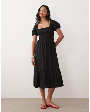 esmé studios – midi-strandkleid - Schwarz