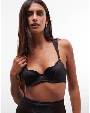 ASOS Rita Underwired Padded Satin Bra - Black