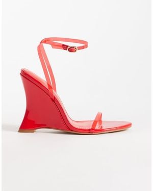 SIMMI Simmi London Carlotta Wedge Tie Leg Sandals - Red