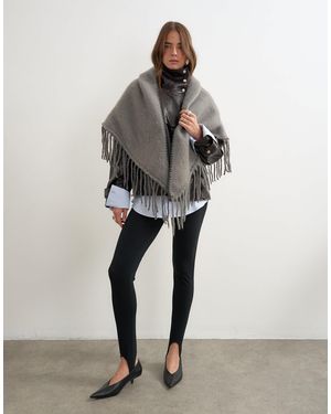 TOPSHOP Susan écharpe à franges anthracite - Gris