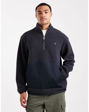 Farah – mews – fleece-sweatshirt - Blau