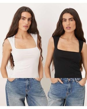 JJXX 2 Pack Square Neck Top - Blue