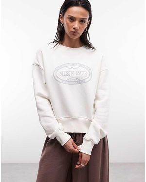 Nike Phoenix Fleece Tennis Graphic Oversized Sweatshirt - White
