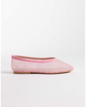 SEQWL Woven Mesh Ballet Flats - Pink