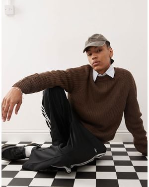 Collusion Knitted Crew Neck Jumper - Brown