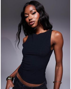 Princess Polly Racer Neck Sleeveless Top - Black