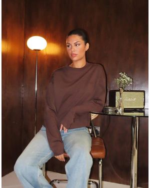 Good For Nothing Oversized Embroidered Logo Cotton T-Shirt - Brown