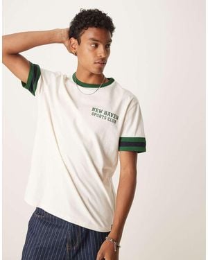 GANT Graphic Ringer T-shirt - Natural