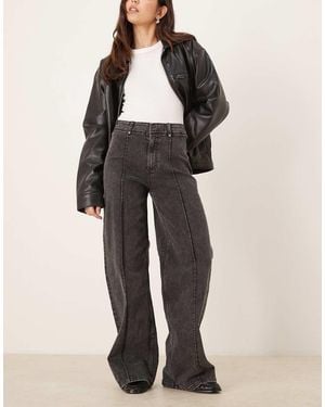 Vila Jeans A Fondo Ampio Scuro Con Cuciture Sul Davanti - Multicolore