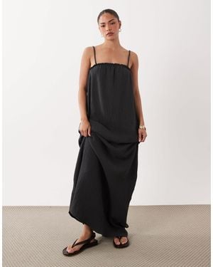 JDY Petite Cheesecloth Sleeveless Maxi Dress - Black