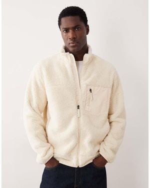 Polo Ralph Lauren Full Zip Borg Jacket - Natural