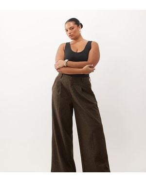 ASOS Asos Design Curve Co-Ord Broek Met Wijde Pijpen En Geborstelde Afwerking - Wit