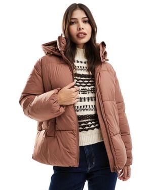 Vero Moda Short Hooded Padded Jacket - Brown