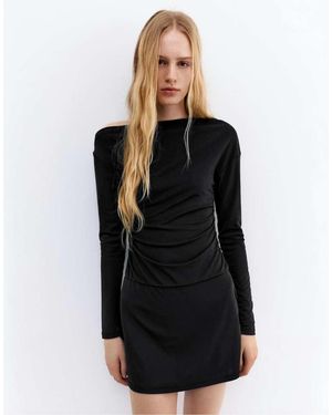 Pull&Bear Short Asymmetric Dress - Black