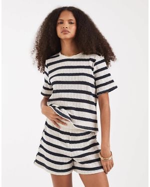 Vero Moda Knitted Crochet Short Co-ord - Blue