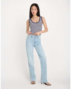 GOOD AMERICAN Vaqueros De Corte Recto Con Lavado Azul Claro Soft Tech Good True De