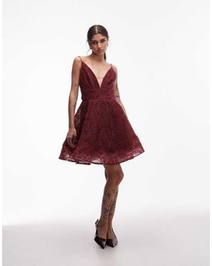 True Decadence V Neck Sleeveless Mini Dress - Red