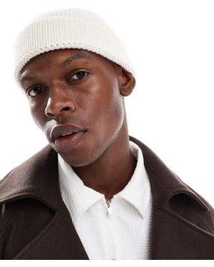 ASOS Ribbed Mini Fisherman Beanie - Brown