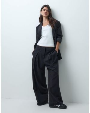 Collusion Plisierte hose mit weitem bein - Blau