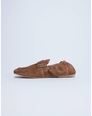 TOPSHOP – brooks – loafer aus echtem wildleder - Weiß
