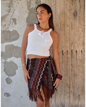 4th & Reckless X luana barron – wickel-strandrock aus strick - Braun