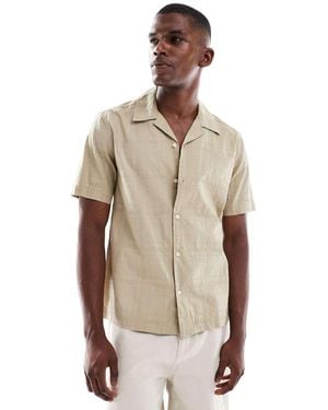 Only & Sons Revere Collar Textured Shirt - Natural
