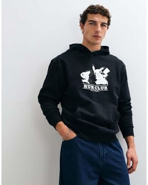 ASOS Relaxed Hoodie With Pokemon Pikachu Print - Blue