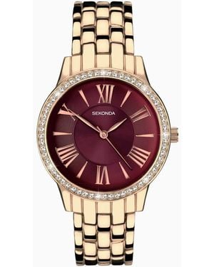Sekonda Charlotte 33Mm Round Rose Watch - Metallic