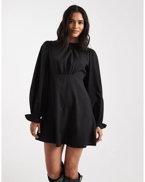 Wednesday's Girl Wednesdays Girl Textured Seam Detail Mini Dress - Black