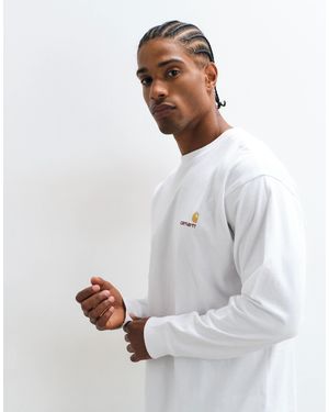 Carhartt American script t-shirt à manches longues en - Blanc