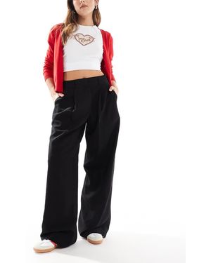 Aware Pantaloni Dad Sartoriali Neri Drappeggiati - Nero