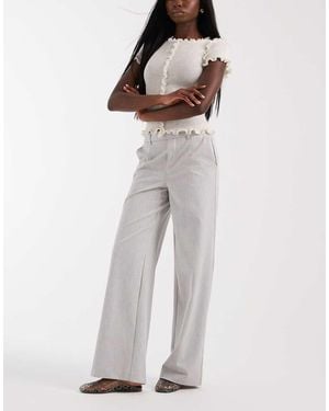 Object Wide Leg Tailored Trousers - White