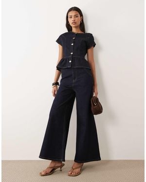 Miss Selfridge – denim-schlagjeans - Weiß