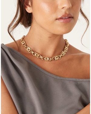 ASOS Collar Corto De Cadena De Estilo Vintage De - Gris