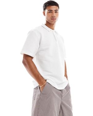Jack & Jones Textured Oversize Polo - White