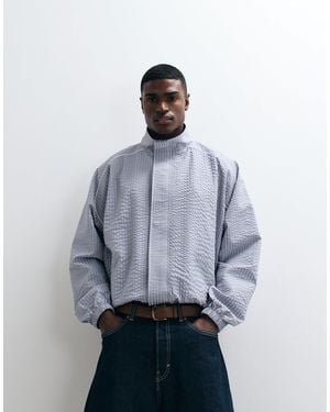 CERNUCCI Logo Nylon Funnel Neck Windbreaker - White