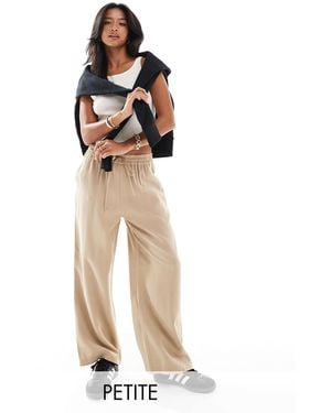 Miss Selfridge Pull On Wide Leg Pants - Natural