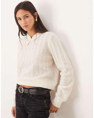 Y.A.S Textured Knitted Jumper - Natural