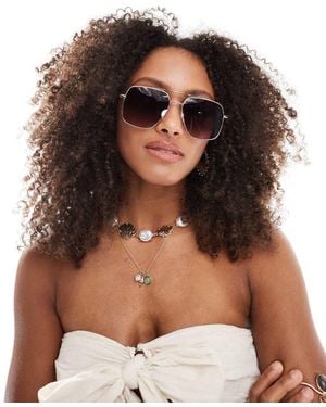 Stradivarius Square Sunglasses - Brown