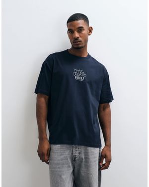 Parlez T-Shirt With Graphic Chest Print - Blue