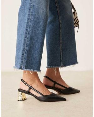 ASOS Stylish Slingback Mid Heeled Shoes - Blue