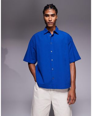 ASOS – kastiges oversize-hemd - Blau
