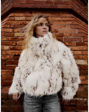 Bershka – jacke aus kunstpelz - Braun