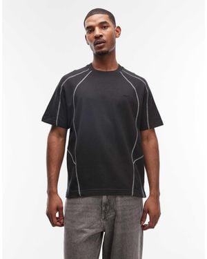 Obey T-shirt à manches courtes et surpiqûres contrastantes - Noir