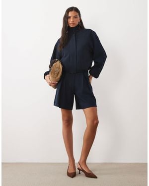 4th & Reckless Maßgeschneiderte longline-shorts als kombiteil - Blau
