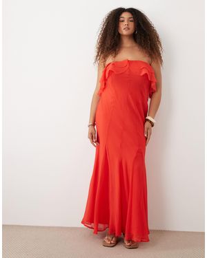 ASOS Asos design curve – trägerloses maxikleid - Rot