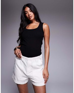 GOOD AMERICAN Pantalones Cortos Blanco Nube Lite Linen De